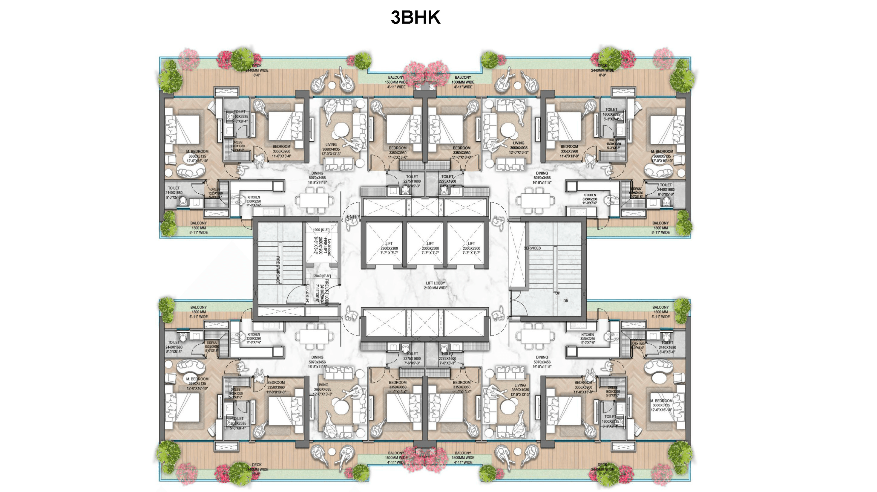 3 BHK (1,550 Sq.Ft)